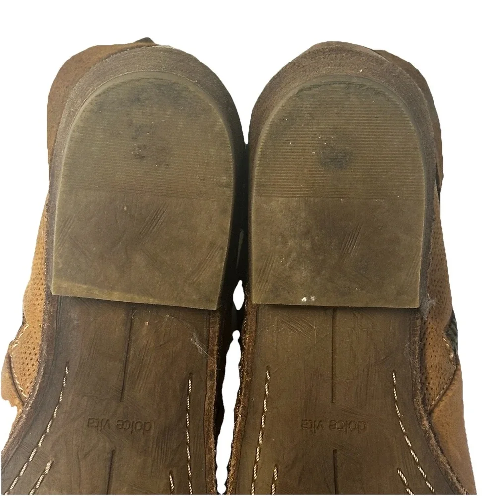 Dolce Vita Womens Size 8 M Brown Leather Zip Buckle‎ Ankle Fashion Boots Bootie
